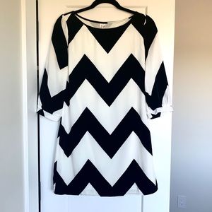Black and White Shift Dress